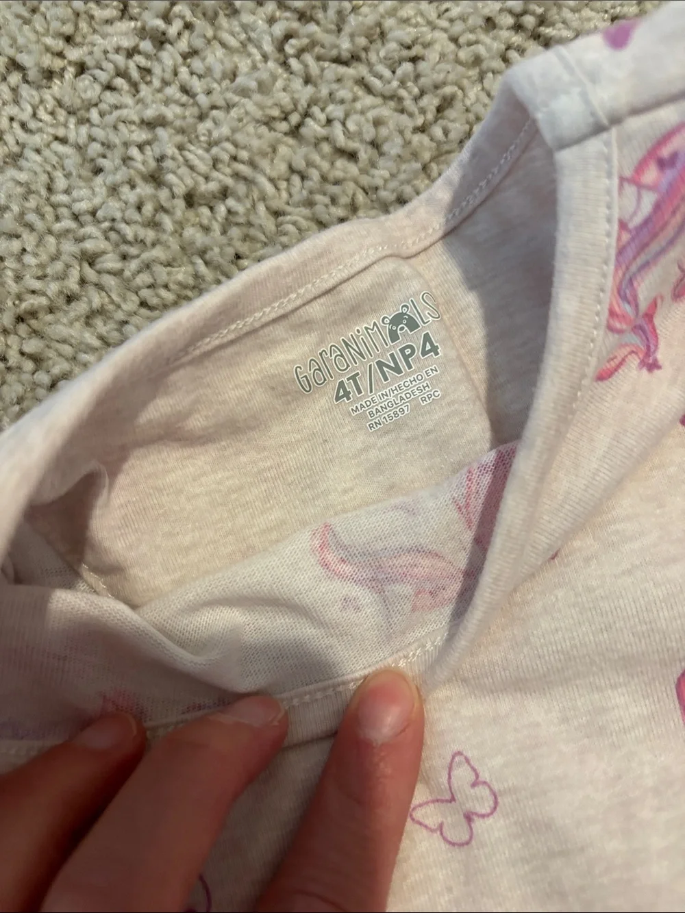 Garanimals Girls' Pink & tan Unicorn and Bow Long-Sleeve Dreses